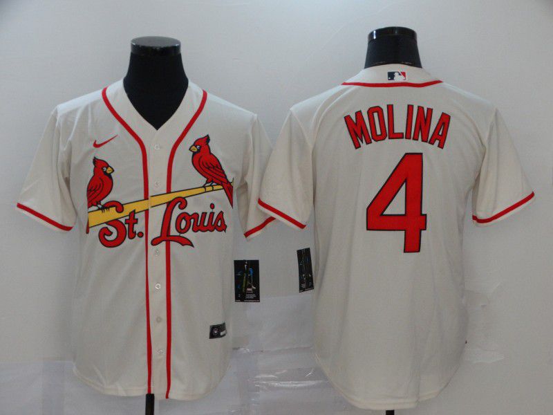 Men St.Louis Cardinals 4 Molina White Nike Game MLB Jerseys